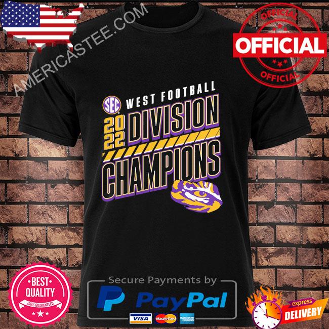 Lsu tigers 2022 sec west division football champions slanted knockout shirt