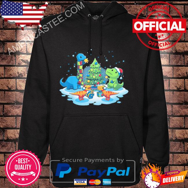 Many dinosaurs 2023 Christmas sweater Hoodie black