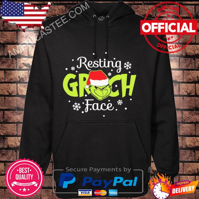 Resting grinch face Christmas sweater Hoodie black