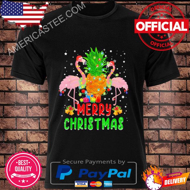 Santa flamingo Christmas tree pineapple xmas light merry Christmas sweater