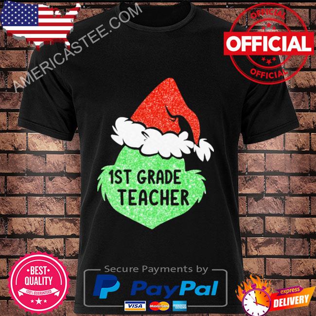 Santa grinch 1st grade teacher Christmas 2022 sweater