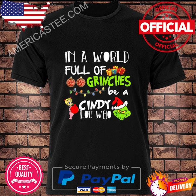 Santa grinch face in a world full of grinches be a griswold Christmas sweater