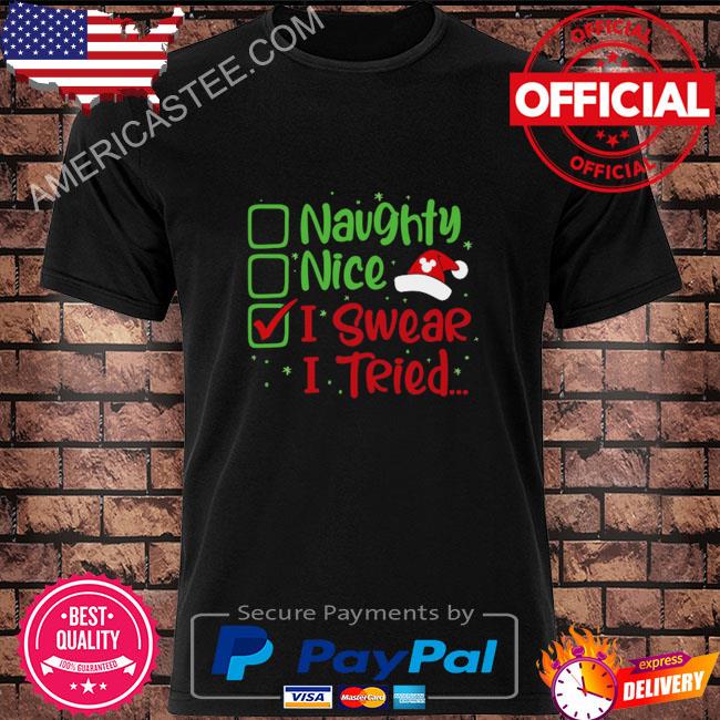 Santa hat naughty nice I tried vintage Christmas sweater