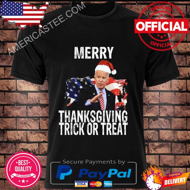 Santa joe biden merry thanksgiving trick or treat American flag Christmas sweater