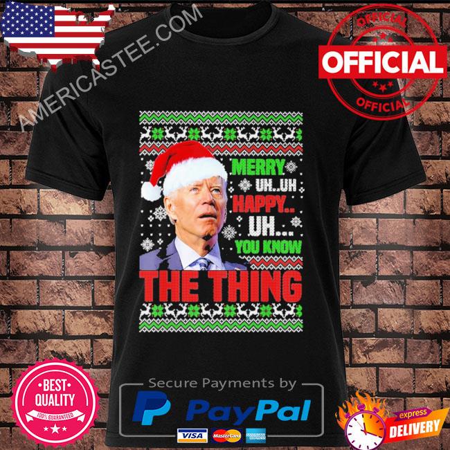 Santa joe biden merry uh uh happy uh you know the thing ugly Christmas sweater