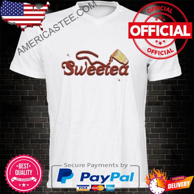 Sweetea merch red logo tan shirt