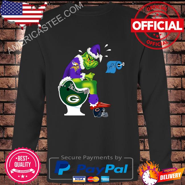 Hot The Grinch Minnesota Vikings Shit On Toilet Green Bay Packers Christmas  Shirt - T-shirtbear