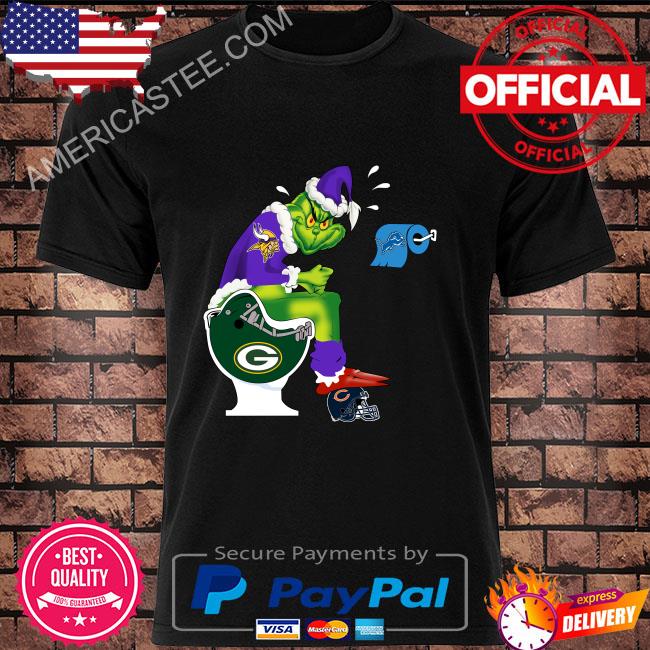 Cute The Grinch Minnesota Vikings Shit On Toilet Green Bay Packers And  Other Teams Christmas Shirt - Togethertee