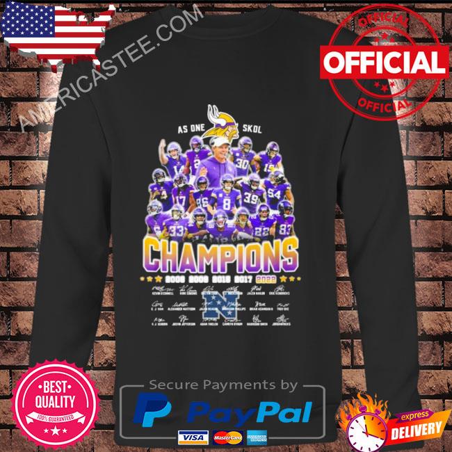 As One Skol Vikings NFC North Champions 2022 Signatures Shirt, hoodie,  sweater, long sleeve and tank top