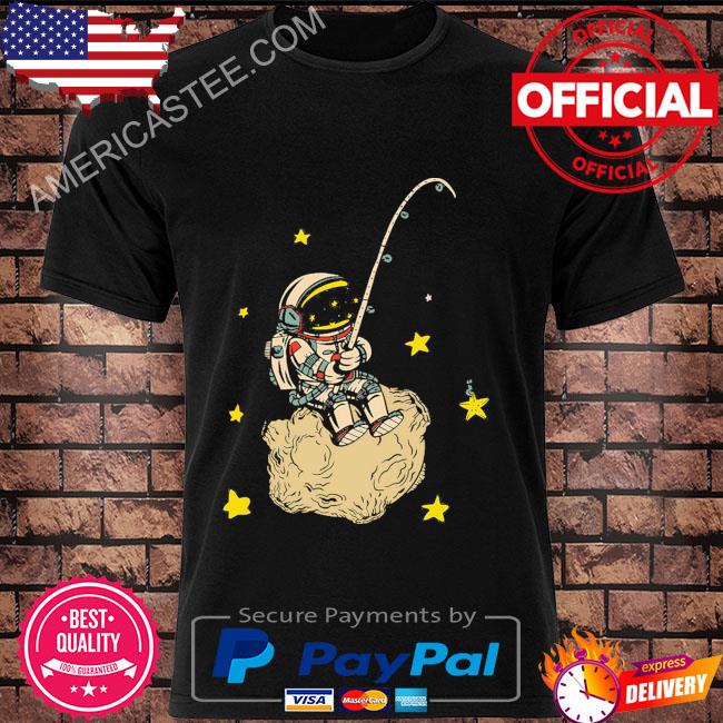 Cute cartoon Astronaut fishing stars in the galaxy shirt