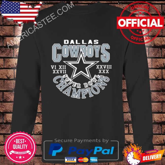 NFL Dallas Cowboys 5 Time Super Bowl Champions White Graphic Hoodie - L