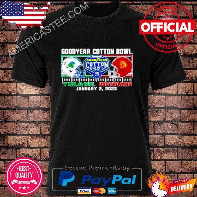Goodyear cotton bowl Tulane Green Wave vs USC Trojans football 2023 dueling helmet shirt