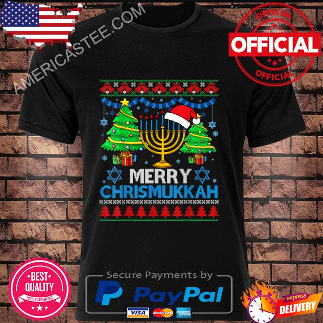 Merry Chrismukkah 2022 Happy Hanukkah Christmas Santa Hat Sweater