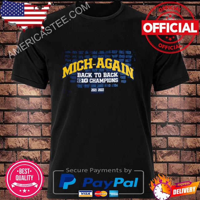 Mich-Again Back-To-Back Big Ten Champions Navy NIL Shirt