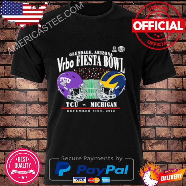 Michigan vs tcu matchup vrbo fiesta bowl college football playoff shirt