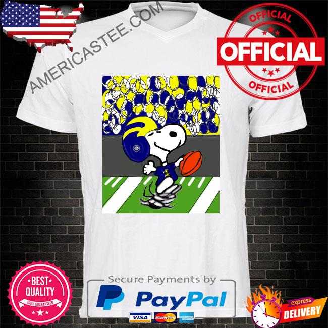 Michigan Wolverines Snoopy Wearing Maize and Blue Shirt