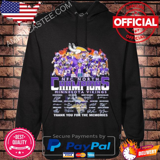 Minnesota Vikings 2022 Nfc North Champions Signatures shirt, hoodie,  sweater, long sleeve and tank top