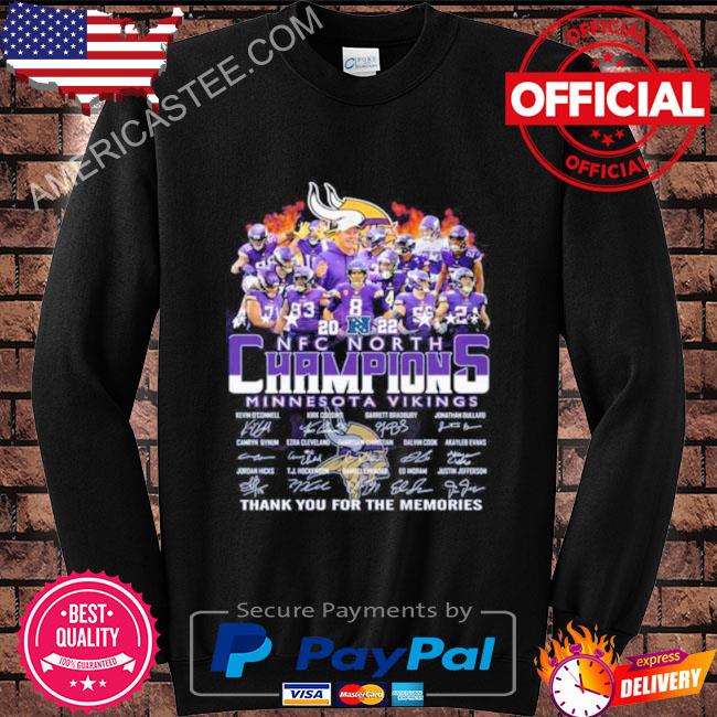 Minnesota Vikings 2022 NFC North Champions signatures shirt