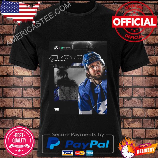 Nikita kucherov 400 career assists for tampa bay lightning nhl shirt,  hoodie, sweater, long sleeve and tank top