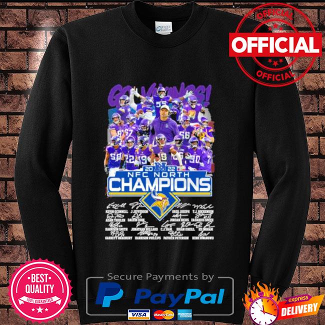 Minnesota Vikings 2022 NFC North Division Champions With Signatures Shirt,  hoodie, sweater, long sleeve and tank top