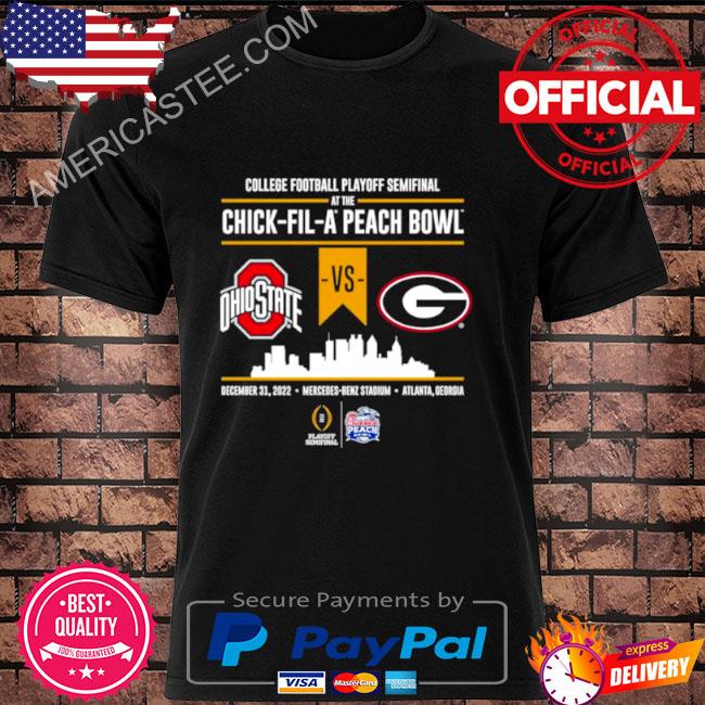 Ohio State vs Georgia Bulldogs 2022 College Football Playoff Peach Bowl Head to Head Black Shirt
