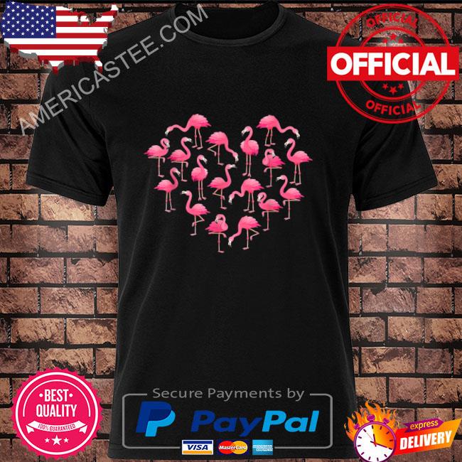 Pink Flamingo Heart Happy Valentine’s Day Flamingo Lovers Shirt