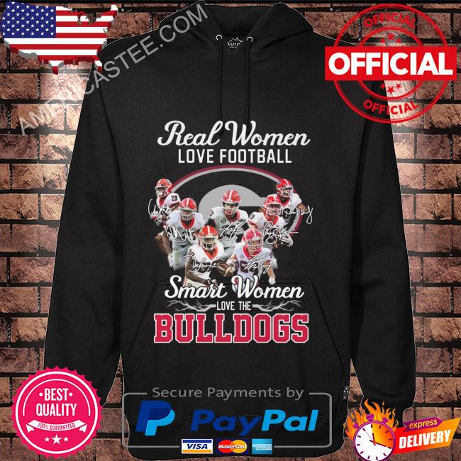 Real women love football smart women love the Georgia Bulldogs heart logo  shirt, hoodie, sweater, long sleeve and tank top