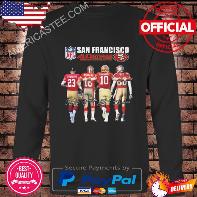 San Francisco 49ers 2023 NFL west champions Mccaffrey Montana signatures  shirt, hoodie, sweater, long sleeve and tank top