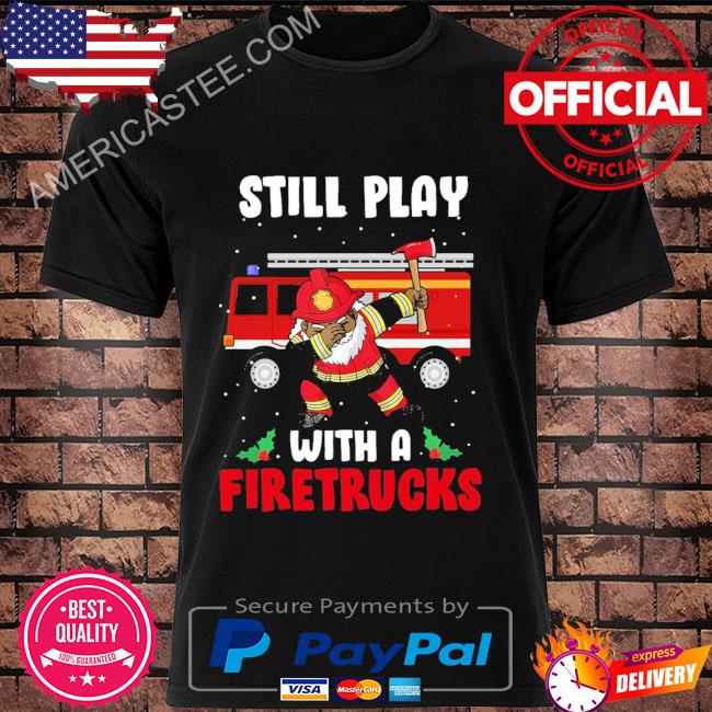 Still Play With A Fire Truck Firefighter African American Dabbing Santa Fireman Sweater