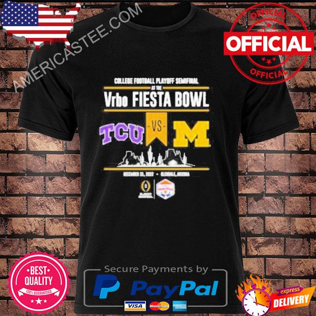 Tcu vs michigan 2022 college football playoff fiesta bowl head to head black shirt