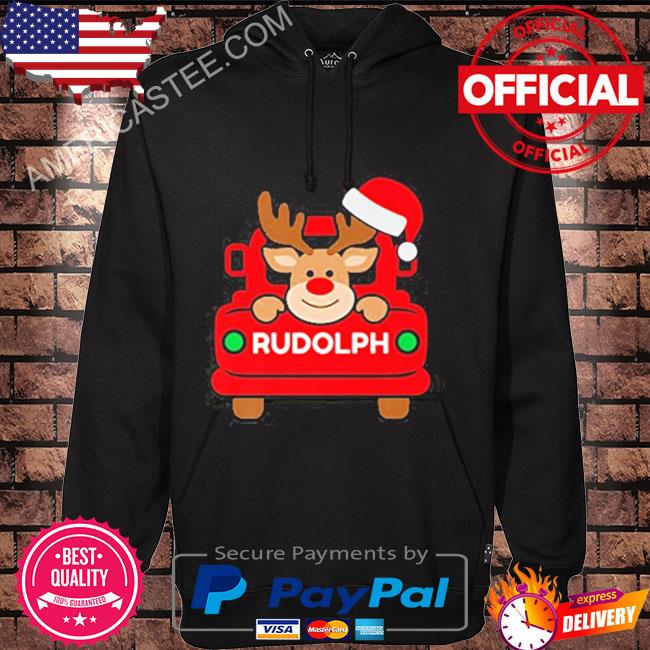 Team rudolph santa reindeer Christmas sweater Hoodie black