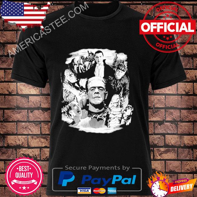 Universal Monsters Collage Frankenstein Karloff Lugosi Shirt