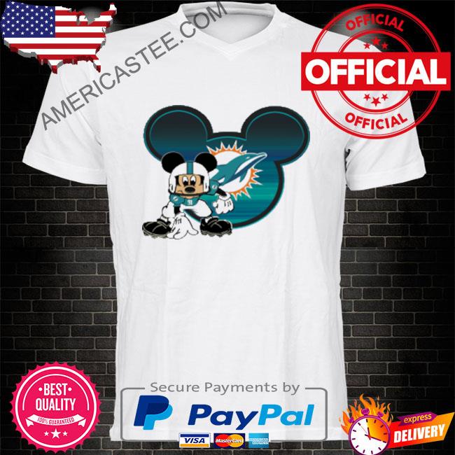 NFL Miami Dolphins Mickey Mouse Disney Football T Shirt Women's V-Neck T- Shirt