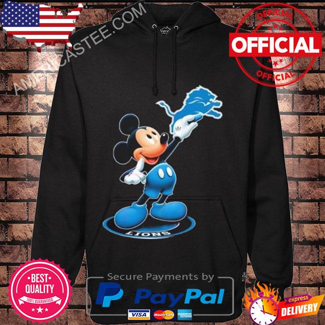 Official Mickey Mouse Nfl detroit lions logo 2023 s Hoodie black