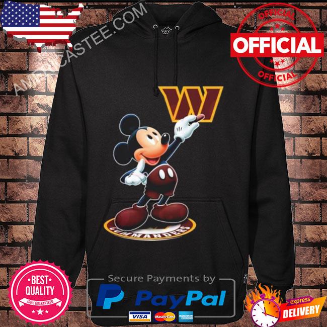 Official Mickey Mouse NFL Washington commanders logo 2023 s Hoodie black