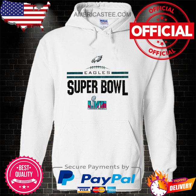 Philadelphia Eagles Majestic Threads Super Bowl LVII Goal Line Stand Raglan T-Shirt Hoodie white