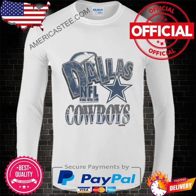 Dallas Cowboys Long Sleeve Gray NFL Shirt Front and Sleeve Graphic