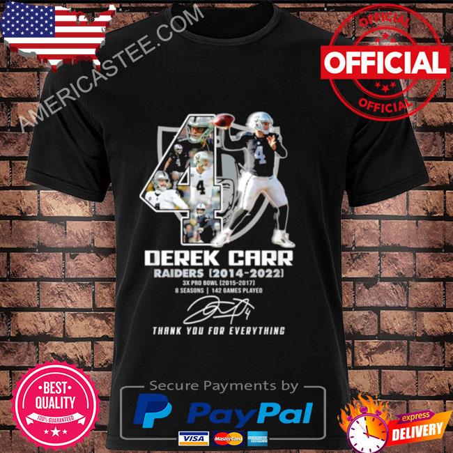 Premium Derek Carr Raiders 2014 – 2022 Thank You For Everything Signature Shirt