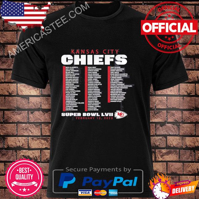 Premium Kansas City Chiefs Super Bowl LVII Varsity Roster Feb 12 2023 Shirt