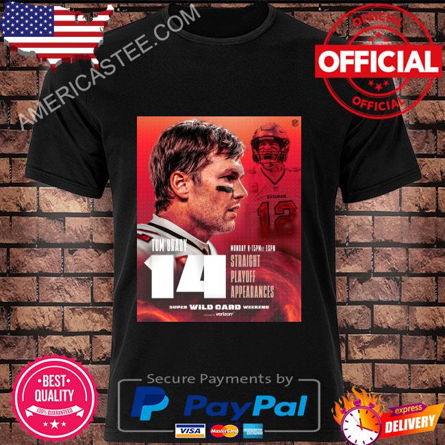 Tampa Bay Buccaneers Tom Brady Straight Playoff Appearances Shirt -  NVDTeeshirt