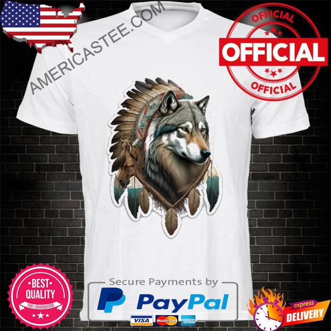 Premium Wolf Spirit Chief Native American Indian Feather Wolves Proud Wild Shirt