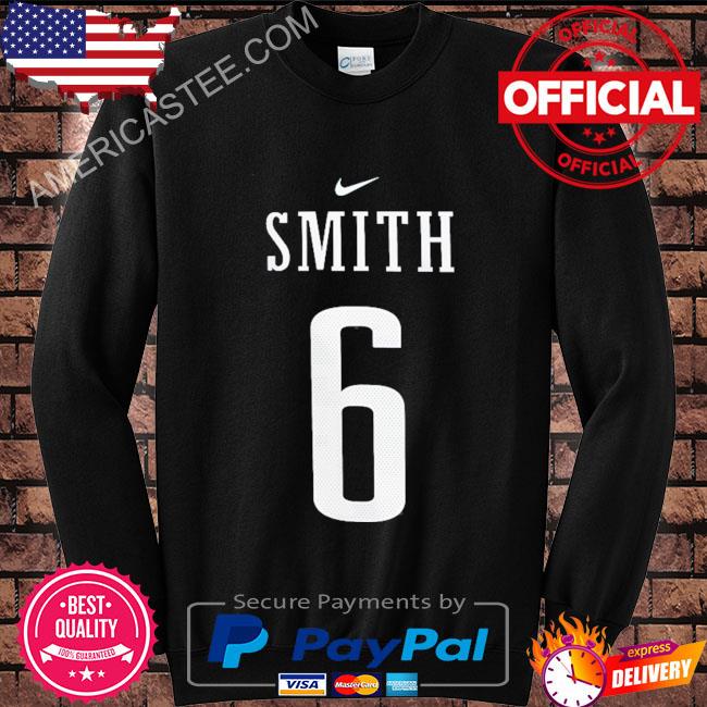 DeVonta Smith Philadelphia Eagles Youth Black Name & Number Logo Long  Sleeve T-Shirt 