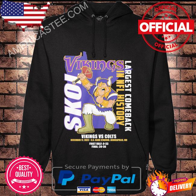 Top Skol minnesota vikings largest comeback in nfl history shirt, hoodie,  sweater, long sleeve and tank top