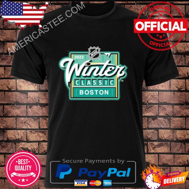 Boston bruins vs. Pittsburgh penguins fanatics branded black 2023 nhl winter classic event logo shirt