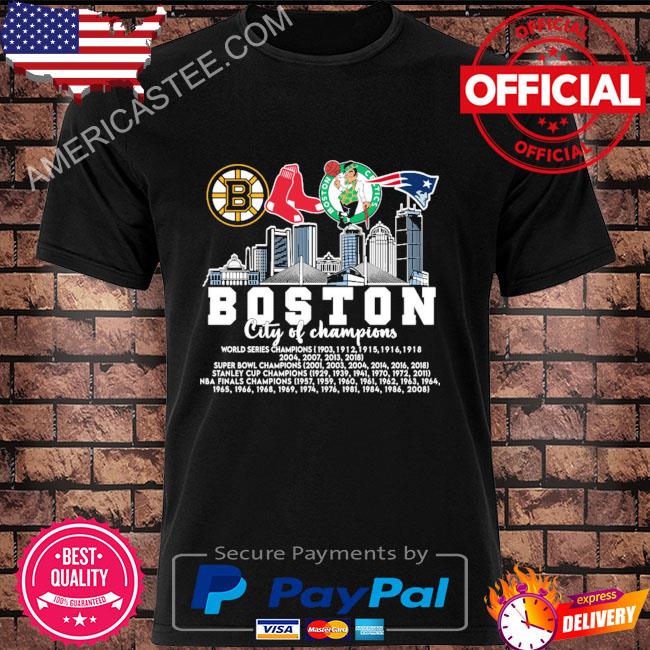 Boston City Of Champions Boston Sports Teams Merch T-Shirt