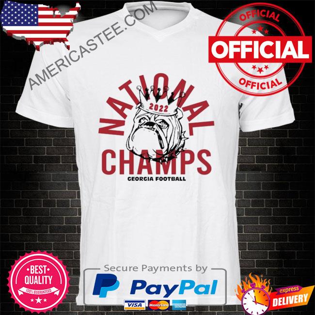 Georgia Bulldogs 3-Time Football National Champions Sketch T-Shirt - White