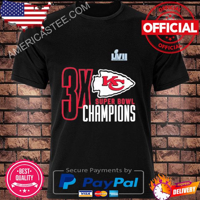 Men's Kansas City Chiefs Anthracite Three-Time Super Bowl Champions T-Shirt