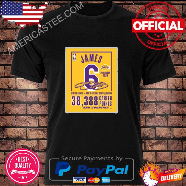 lebron James Los Angeles Lakers 38388 career points shirt