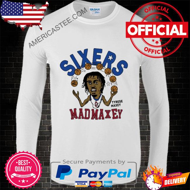 Tyrese Maxey Philadelphia 76ers Player-Worn Blue Black History Month Long  Sleeve Shirt from the 2022-23 NBA Season