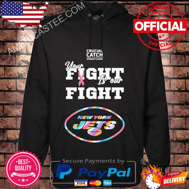 New York Jets crucial catch intercept cancer your fight is our fight shirt,  hoodie, sweater, long sleeve and tank top